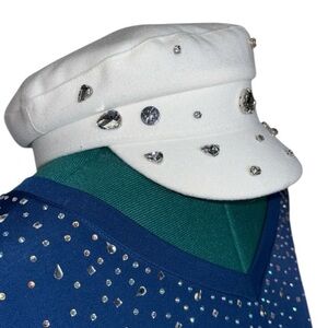 NWT BCBGeneration White Studded Baker Boy Hat, RT $38